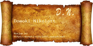 Domoki Nikolett névjegykártya